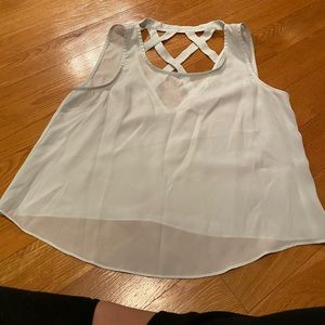 BCBGeneration Cute Criss Cross Back Tank Top Loose Camisole Shirt Sz S!!